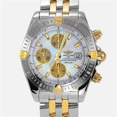 breitling chronomat evolution gold steel b13356|breitling chronomat evolution diamond bezel.